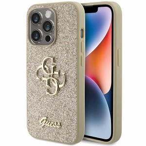 Guess Glitter Script Big 4G Θήκη για iPhone 15 Pro Max Gold